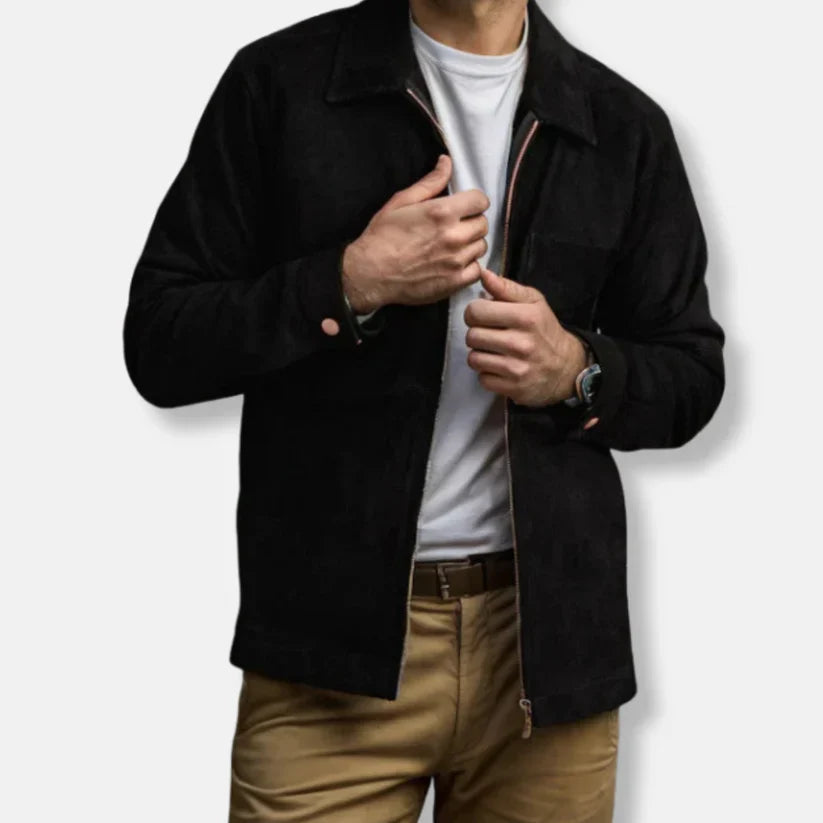 Emil - Slim Fit Lederjacke Modern Stehkragen