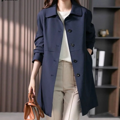 Classic Women's Short Elegant Trench Coat
