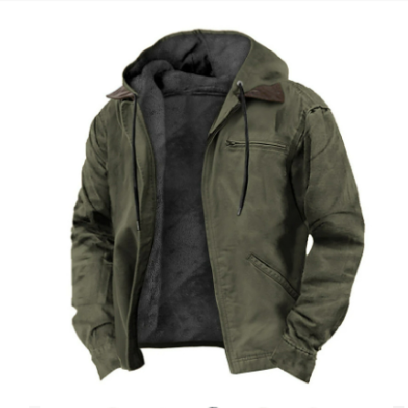 Men's Quilted Jacket Hood Plus Size