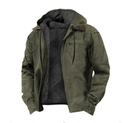Men's Quilted Jacket Hood Plus Size