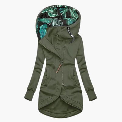 Hoodie Tropical Leaf Pattern Women