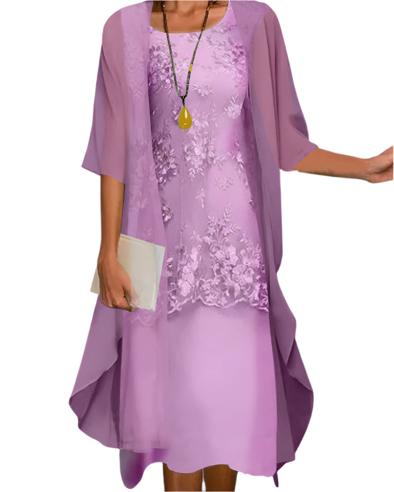 Elegant Women's Evening Dress Floral Pattern