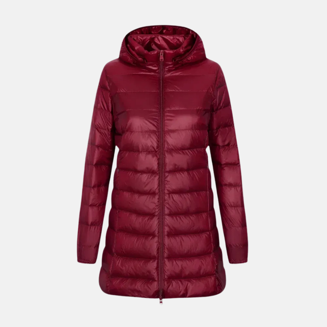 Women's Mid-Length Down Jacket Hooded Parka Waterproof