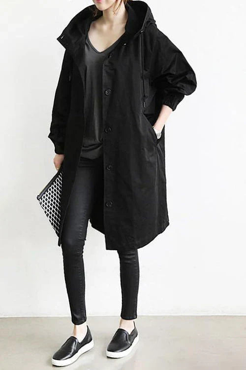 Women's Waterproof Hooded Trench Coat