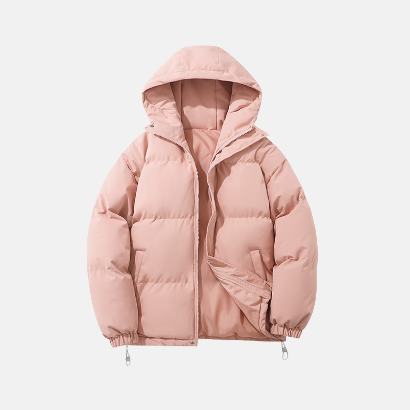 Women's Puffer Coat Relaxed Hip-Length Padded Hood