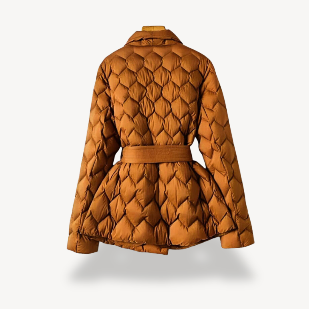 Damen Pufferjacke Steppjacke Mit Gürtel - IdealeKleiden