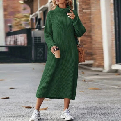 Women's Maxi Dress Sweater Comfortable With Collar