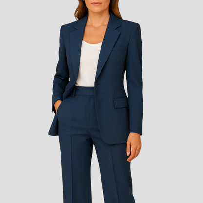 Damen Business-Anzug Set Langblazer Hose - IdealeKleiden