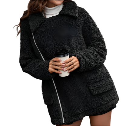 Soft Fleece Jacket Women Zipper Warm