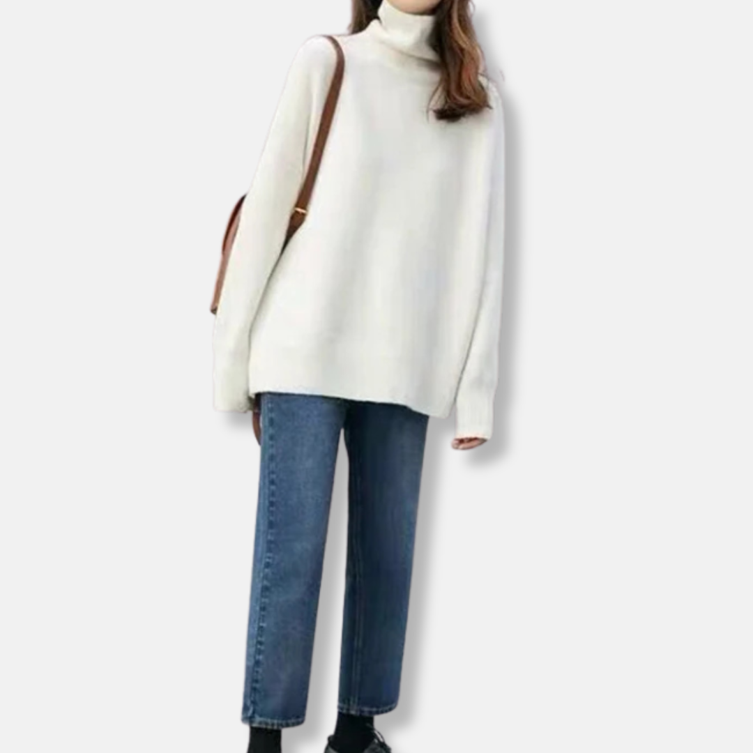 Warm Women's Dress Hollow Collar Wool Blend Loose Fit