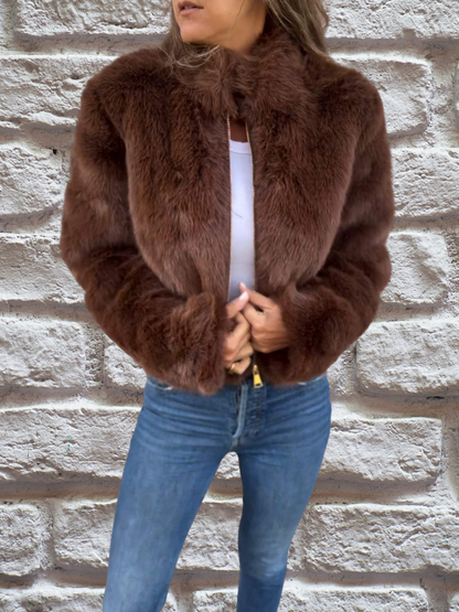 Women's Velvet Jacket Soft Plush Overlay