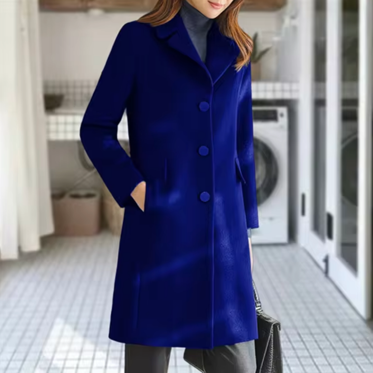 Warm Wool Coats for Women with Front Pockets