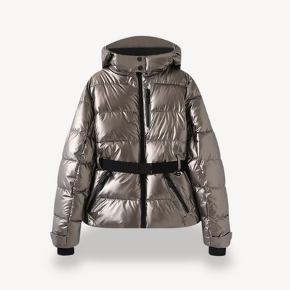 Women's Down-Filled Winter Jacket with Belt