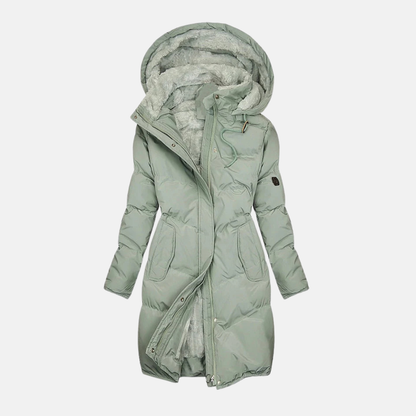 Wasserabweisende Winterjacke Lang Gefüttert - IdealeKleiden