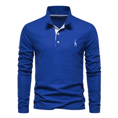 Men's Long-Sleeved Polo Shirt Classic Elegant