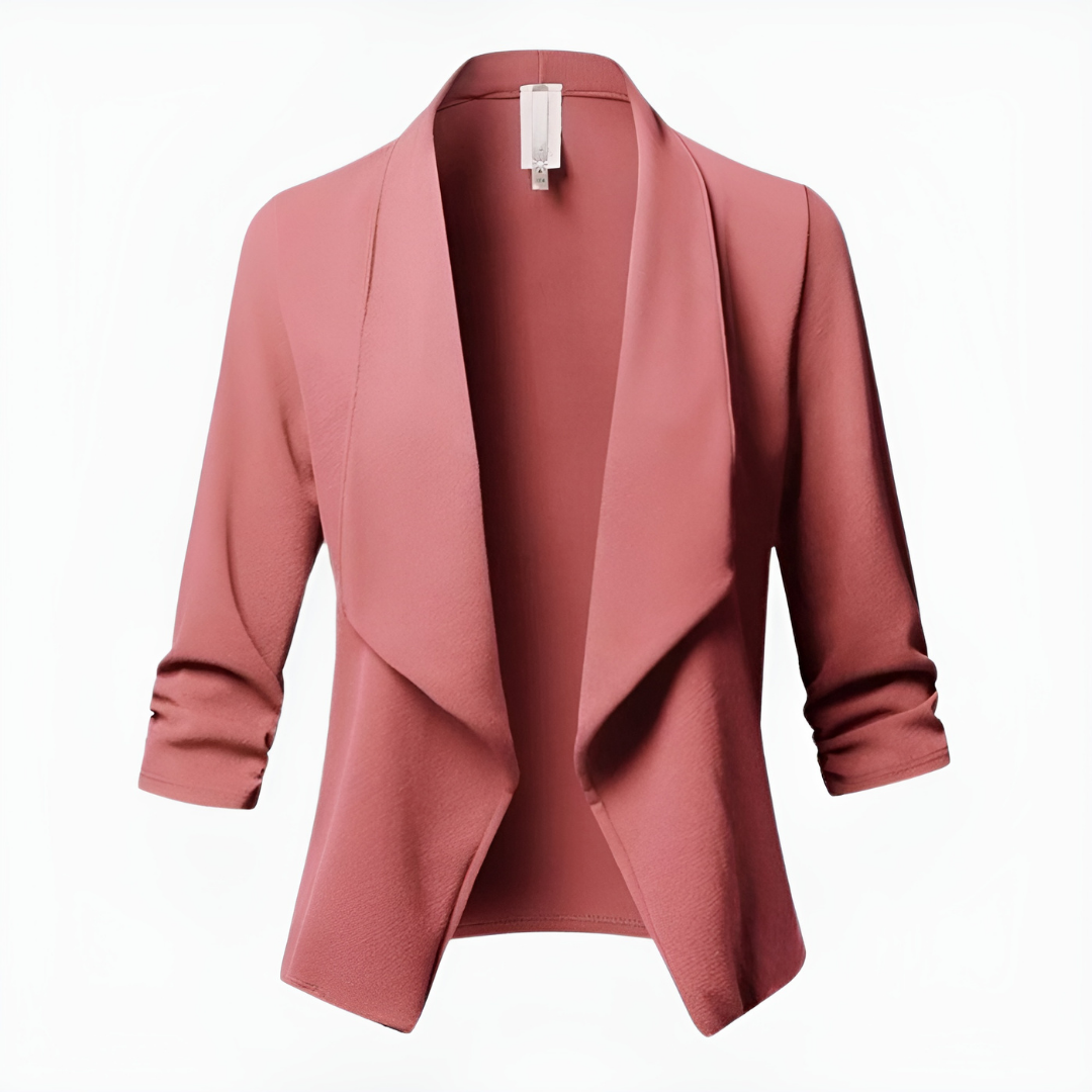 Eleganter Damenblazer Lang Mantelstil - IdealeKleiden