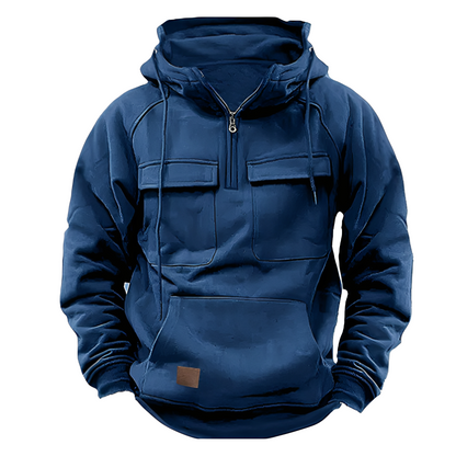 Practical Men's Hoodie Multi-Pocket Design