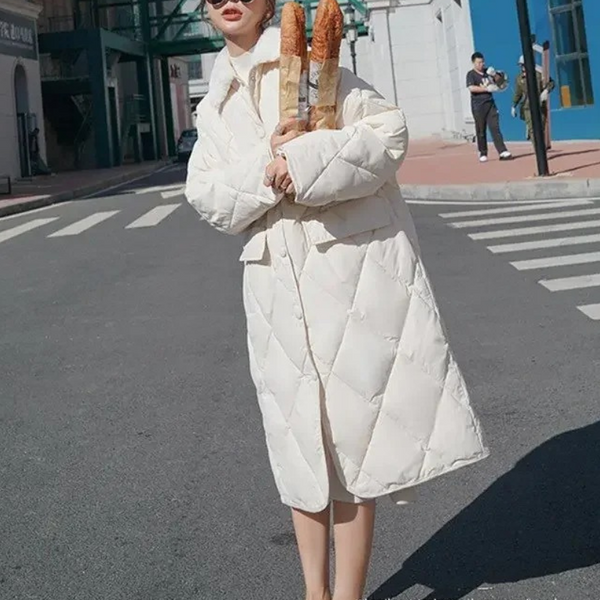 Oversized Quilted Jacket Autumn Winter Fur