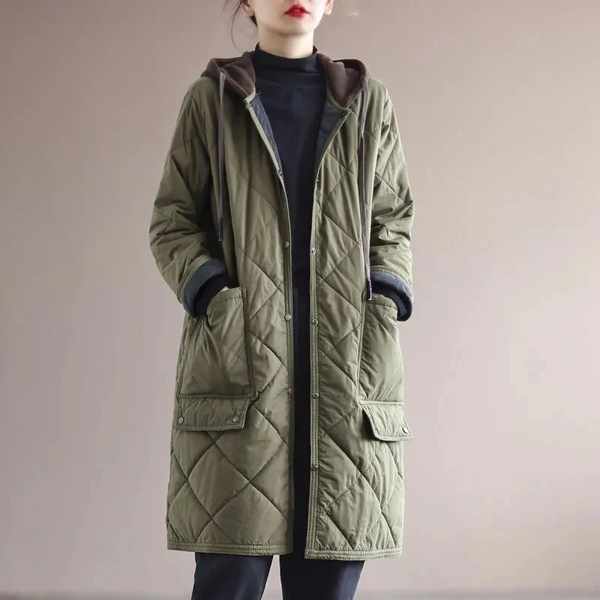 Long Women's Coat Elegant Padded Winter