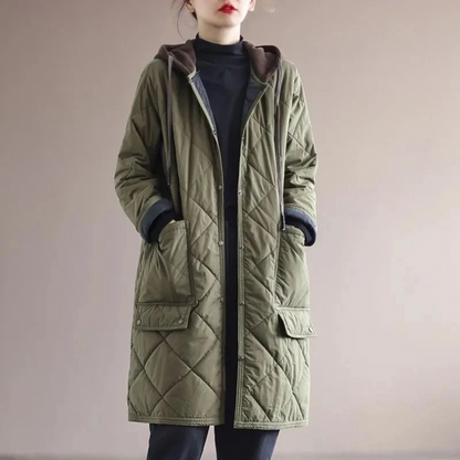 Long Women's Coat Elegant Padded Winter