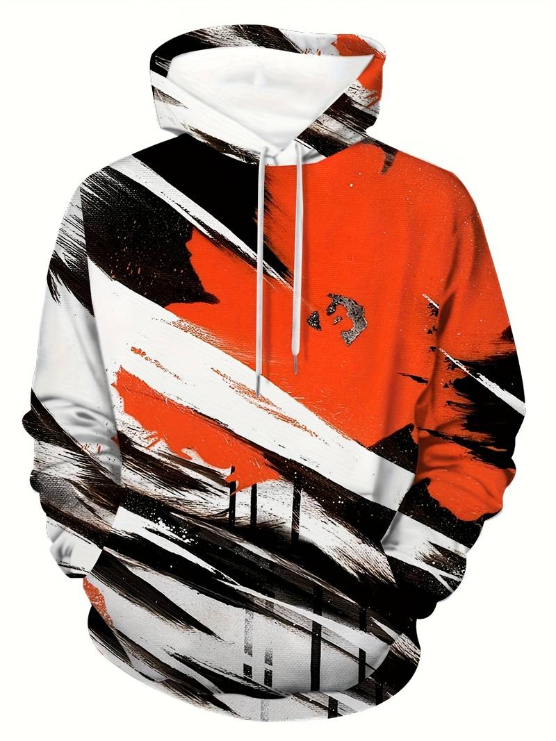 Stylische Herren-Hoodie Kontraststreifen Design - IdealeKleiden