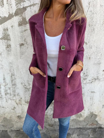Long Women's Jacket Modern Buttons
