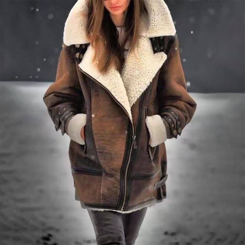 Elegant Women's Mid-Length Casual Style Jacket