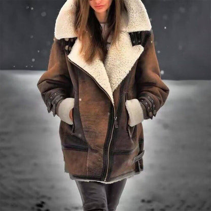 Elegant Women's Mid-Length Casual Style Jacket
