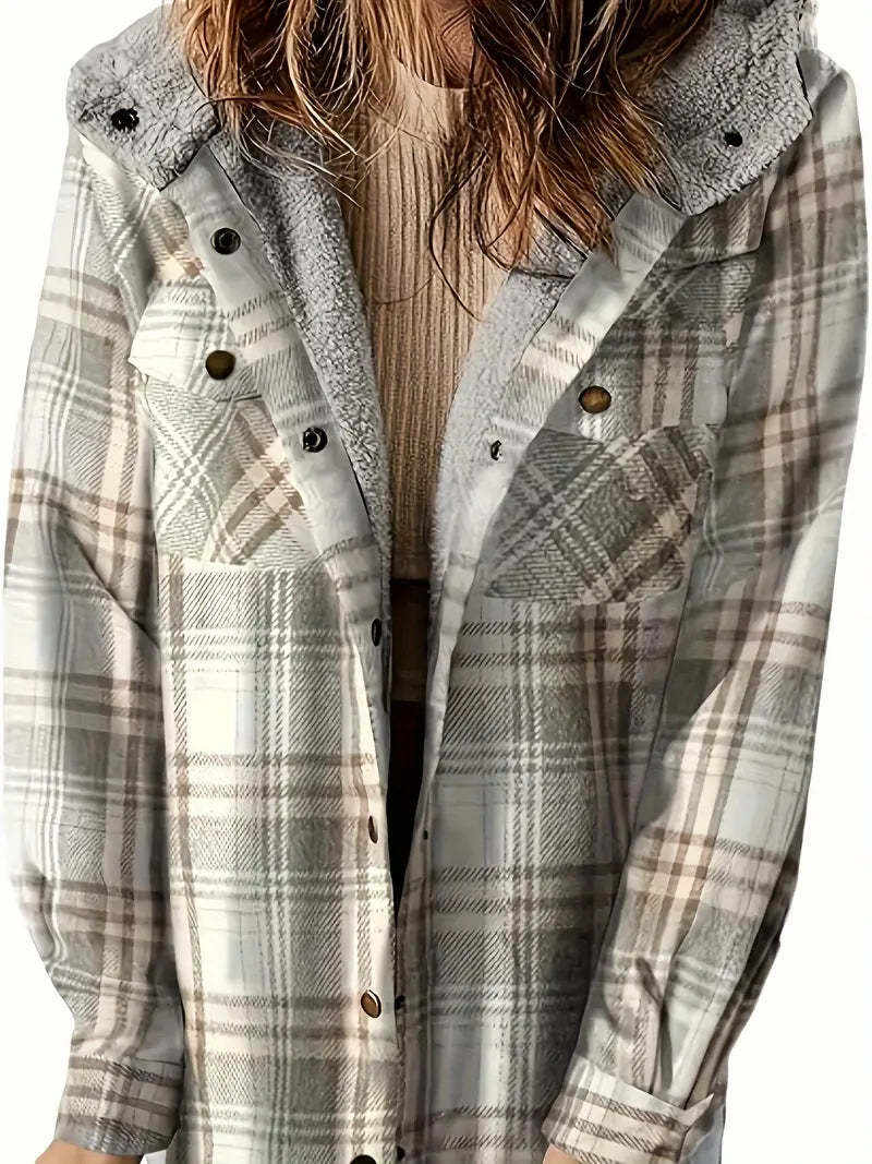 Fashionable plaid jacket zipper