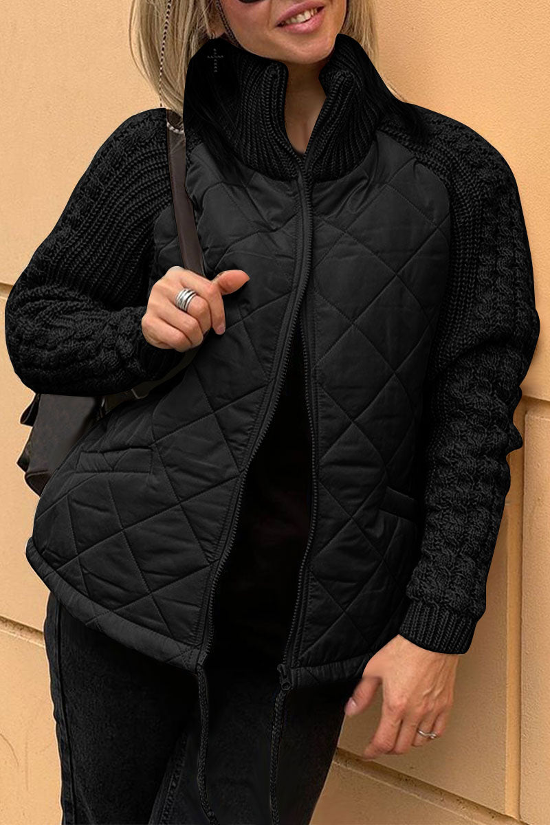 Stylische Unisex-Jacke Einfarbig Gestrickt