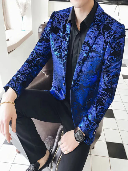 Herren Blazer Elegant Barock Muster