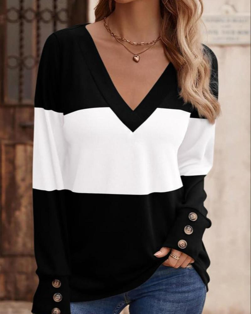 Fashionable Women's Colorblock Print Shirt