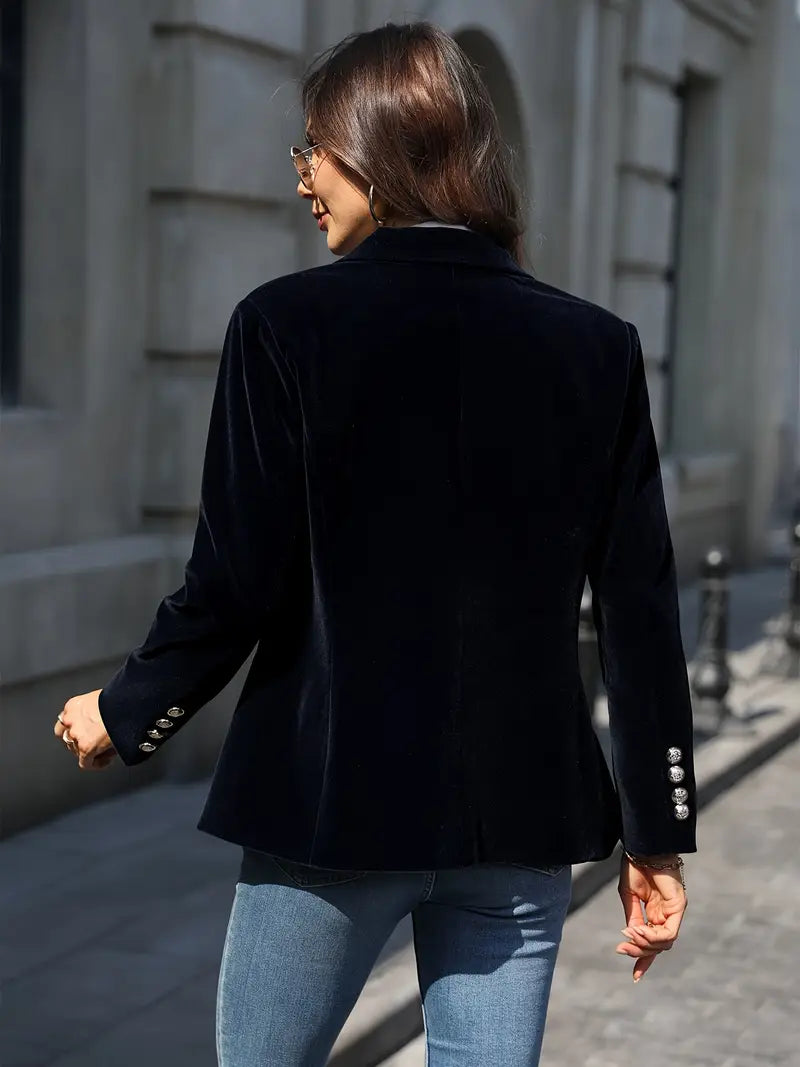 Elegante Damenjacke Samt Optik - IdealeKleiden