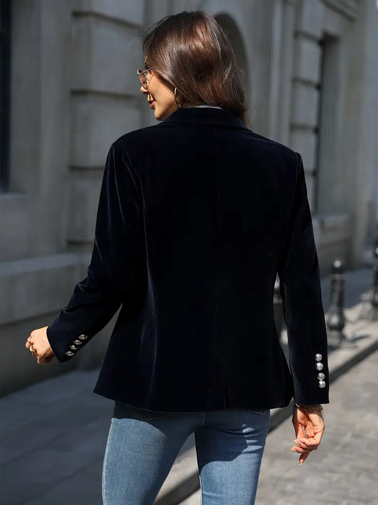 Elegante Damenjacke Samt Optik - IdealeKleiden