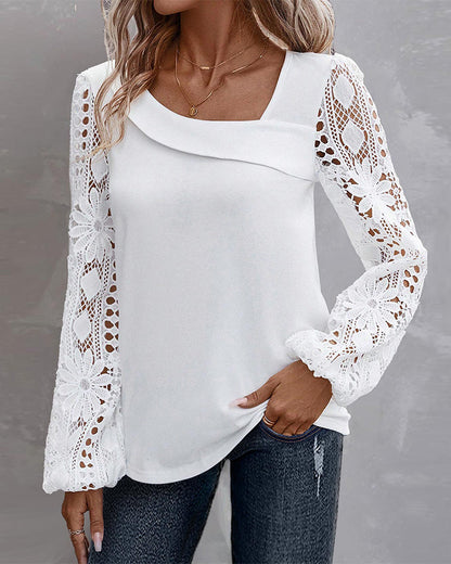 Elegant Blouse Lace Trim