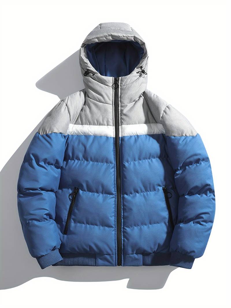 Lässige Wattierte Jacke Farbblock Style - IdealeKleiden
