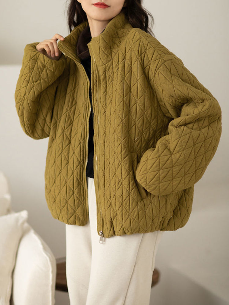 Stylische Herrenjacke mit Stehkragen und Taschen