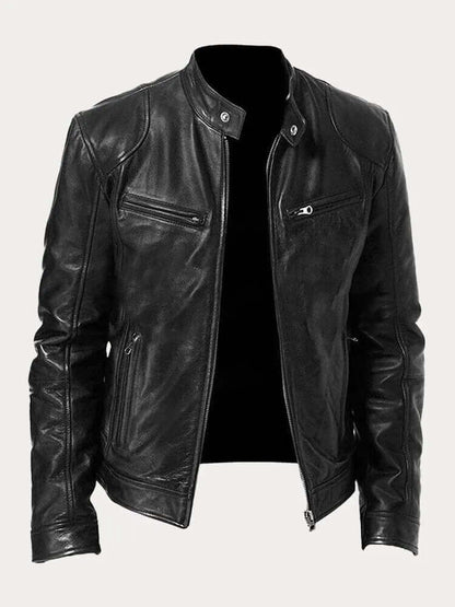 Men's Elegant Black Leather Jacket