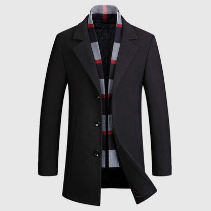 Men's Wool Blend Shawl Collar Winter Coat