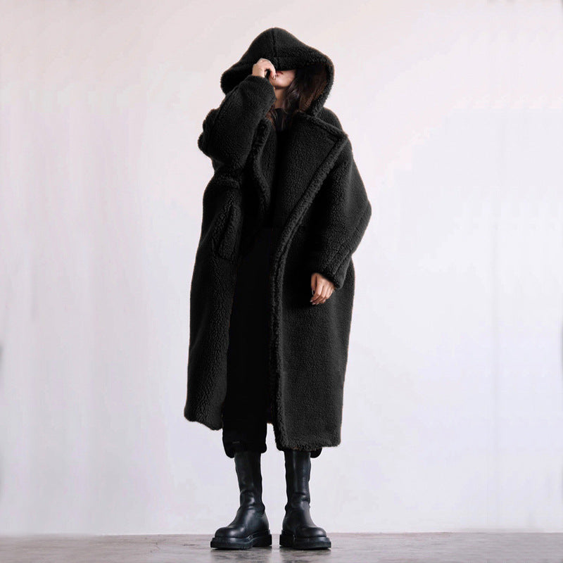Women's Quilted Long Winter Dress with Buttons