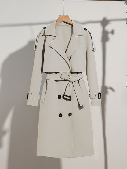Stylish Women's Coat Belt Design Plus Size Casual