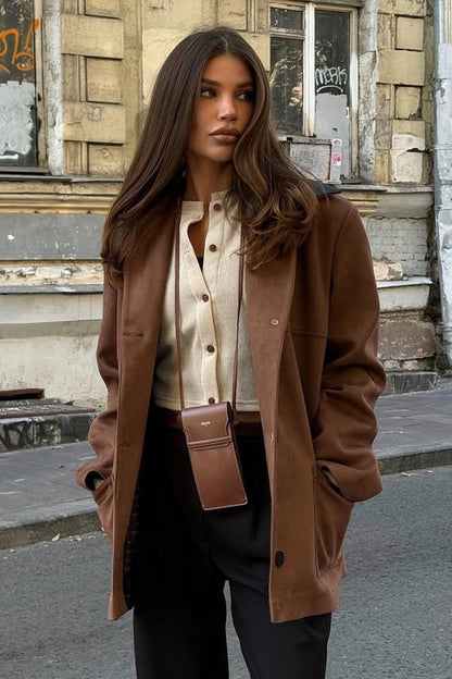 Modische Lederjacke Retro Style - IdealeKleiden
