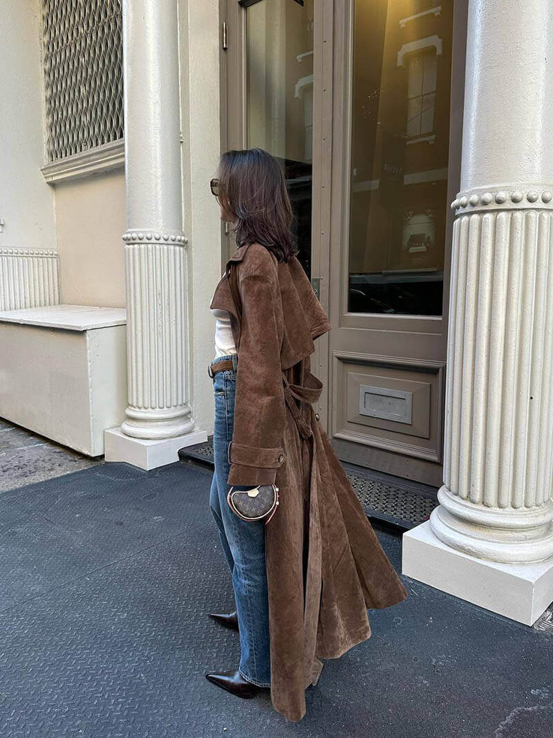 Eleganter Damen Trenchcoat Klassisches Design - IdealeKleiden