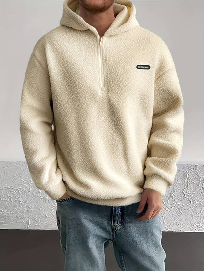 Stylish Men's Hoodie with Fur Hood