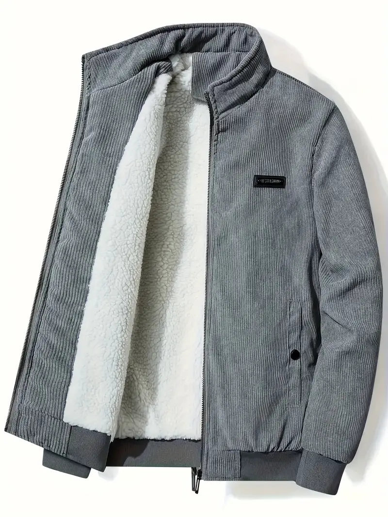 Men's Stand-Up Collar Jacket Elegant Black
