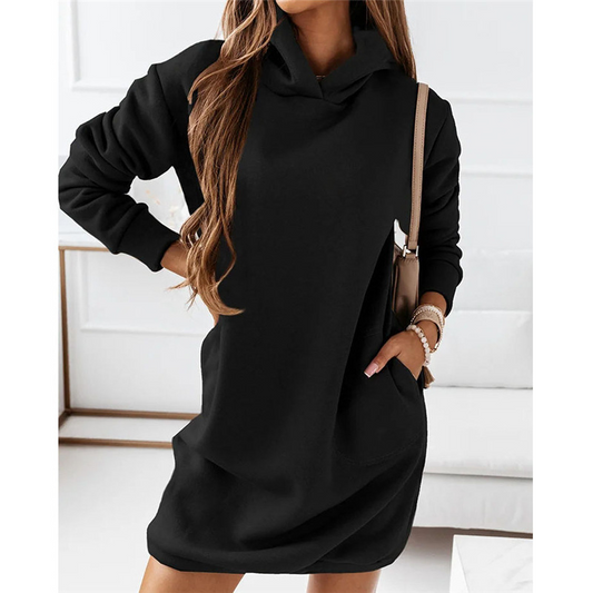 Kapuzenpullover Kleid Damen Trendy - IdealeKleiden