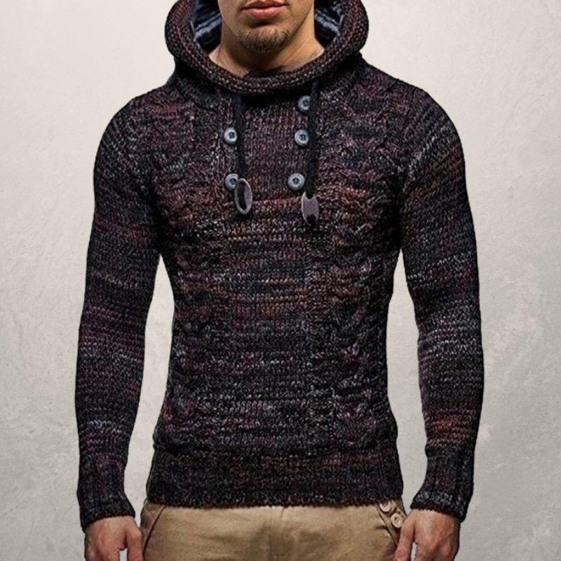 Wool Sweater Hood Slim Fit Modern Fit