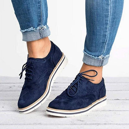 Stylish Women's Leather Lace-up Shoes
