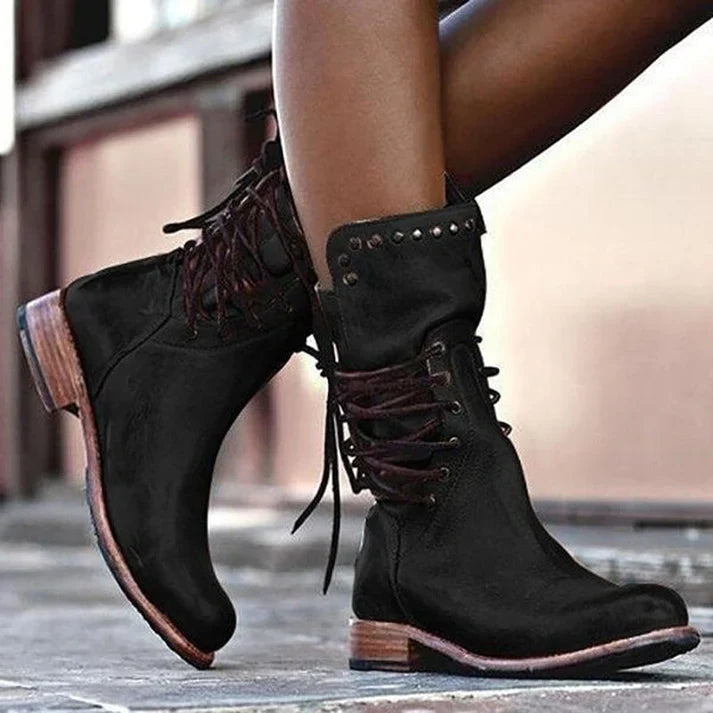 Women's Leather Lace-up Boots Elegance