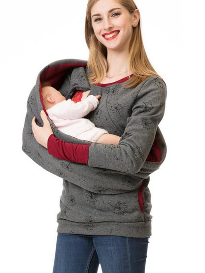 Maternity Nursing Sweater Practical With Floral Print